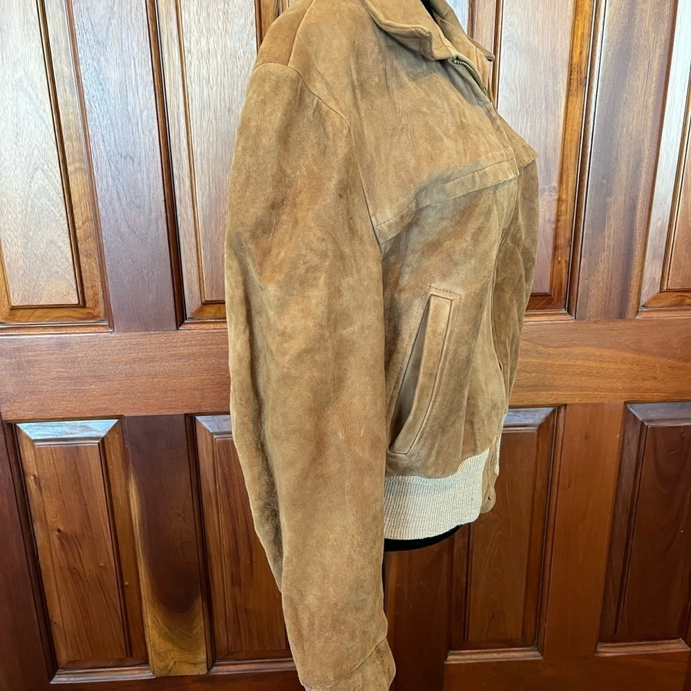 Cresco Suede Leather Bomber Jacket Vintage 60’s 70’s Retro - Picture 4 of 13